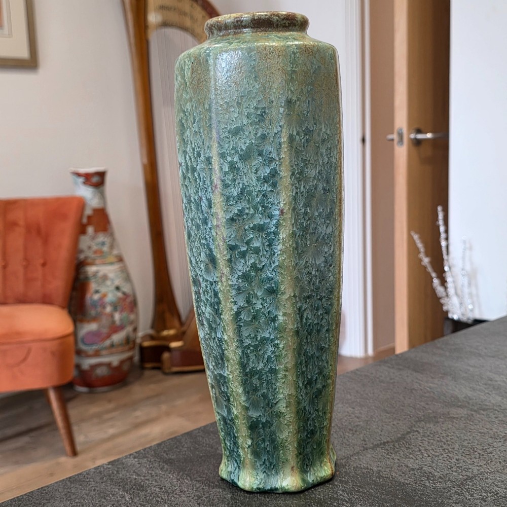 Pierrefonds, France Large Crystalline Vase, Circa 1900 35cm View V