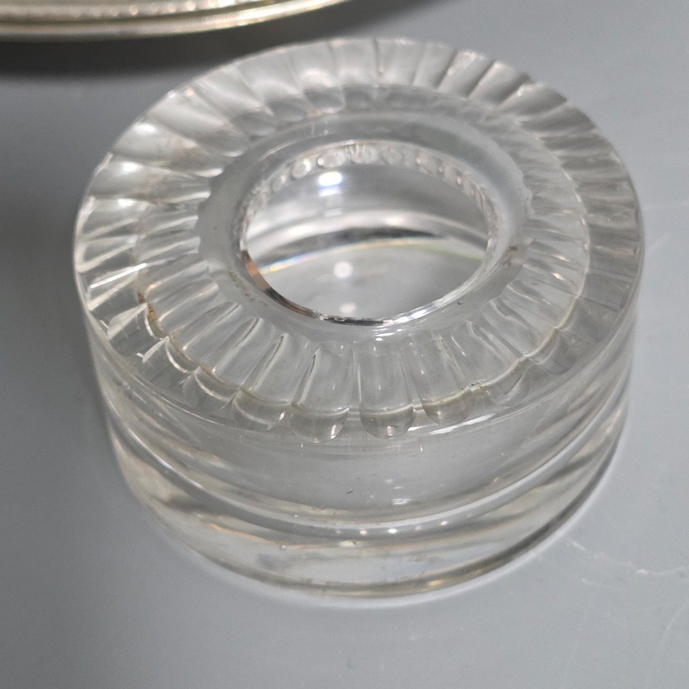 Elkington, Victorian, Neo Classical Silver Plate on Brass Circular Inkstand. Elkington & Co.c1875 View XIII
