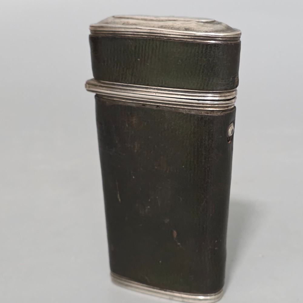 c.1780-1810 Antique Gentleman’s Vest Pocket Necessaire Travel Companion Set – Silver & Leather – Rare (Almost)Complete Example View II