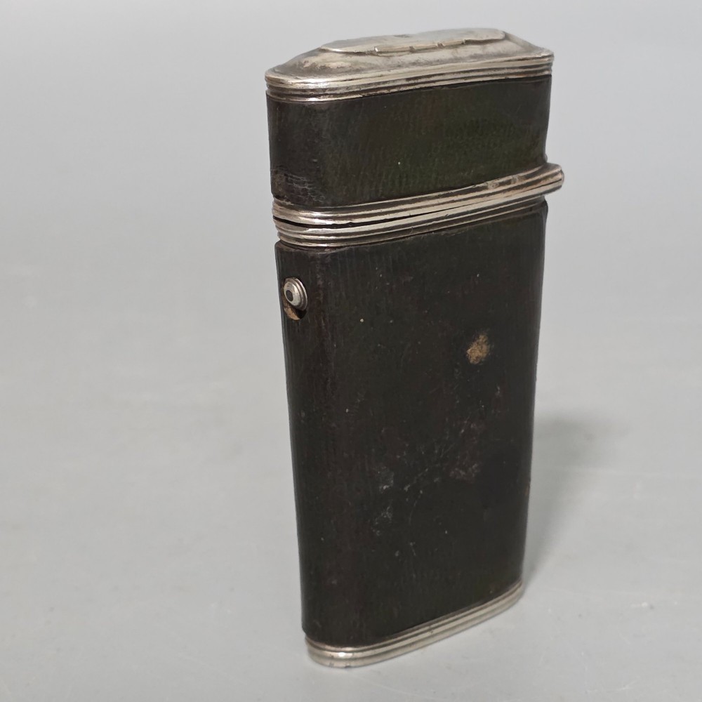 c.1780-1810 Antique Gentleman’s Vest Pocket Necessaire Travel Companion Set – Silver & Leather – Rare (Almost)Complete Example View III