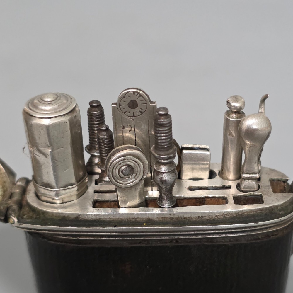 c.1780-1810 Antique Gentleman’s Vest Pocket Necessaire Travel Companion Set – Silver & Leather – Rare (Almost)Complete Example View VI