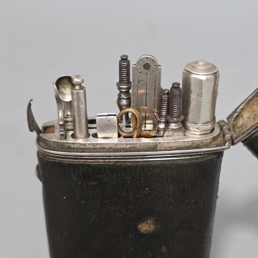 c.1780-1810 Antique Gentleman’s Vest Pocket Necessaire Travel Companion Set – Silver & Leather – Rare (Almost)Complete Example View XII