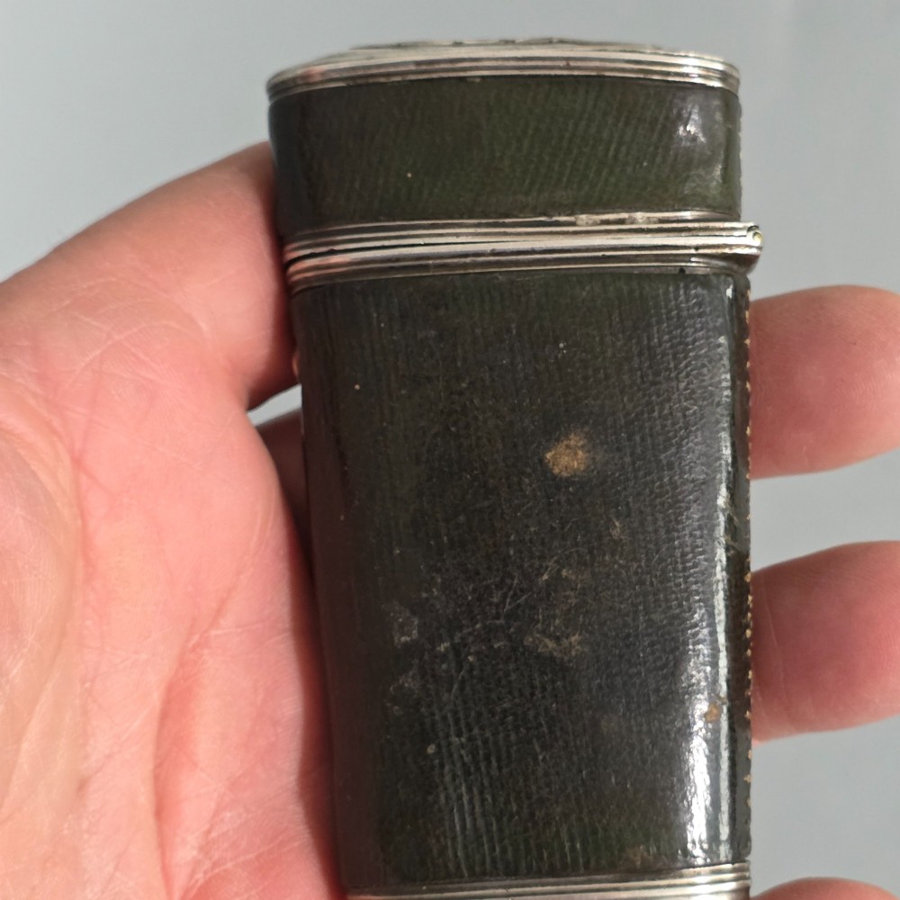 c.1780-1810 Antique Gentleman’s Vest Pocket Necessaire Travel Companion Set – Silver & Leather – Rare (Almost)Complete Example View XV