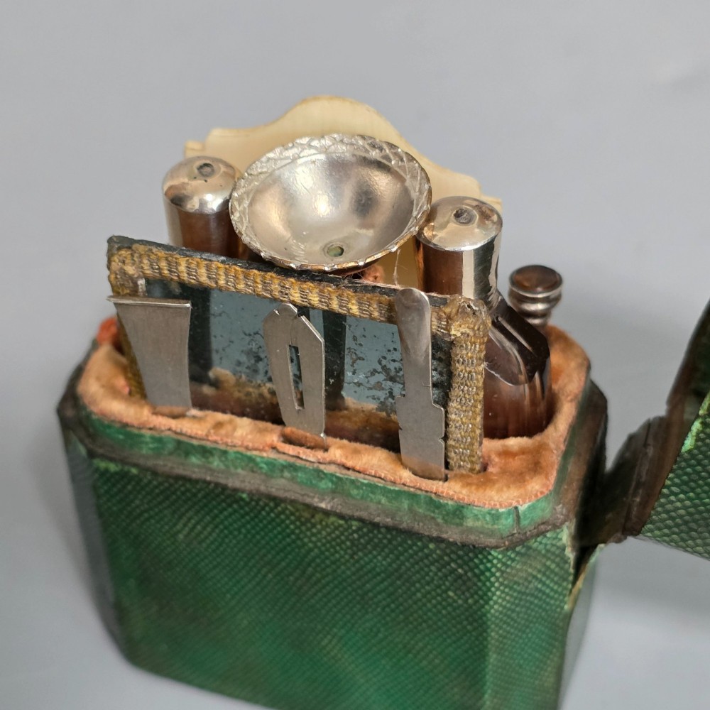 Antique 1700s French Shagreen Etui, Nécessaire, Scent Bottles, Scissors, Stylus View III