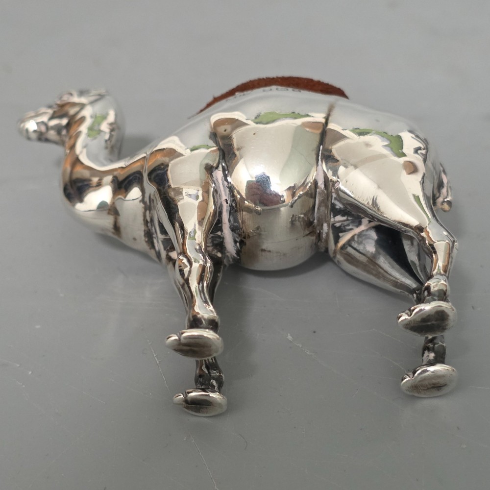 Antique Edwardian Silver Novelty Pin Cushion - Camel Birmingham 1906 View VIII