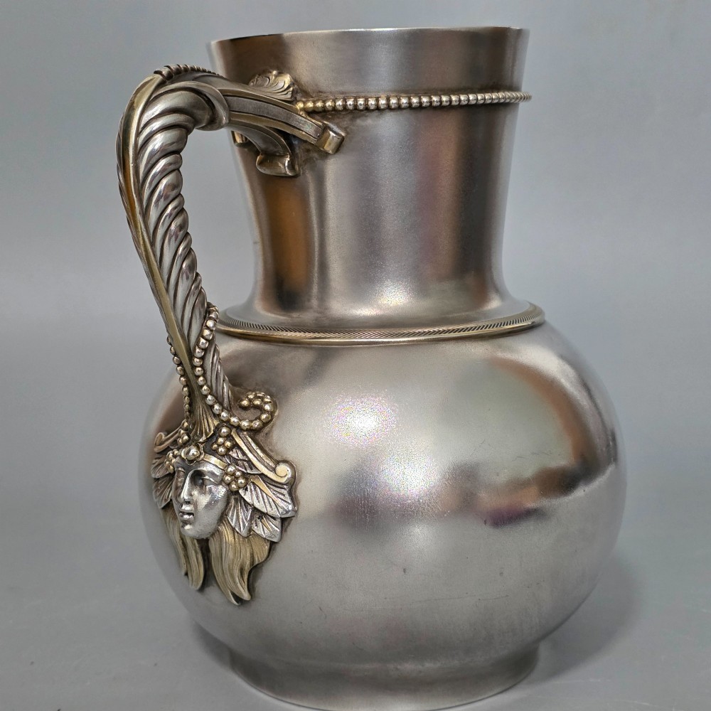 Large Elkington Water Pitcher Antique Victorian Silver Plate c1890