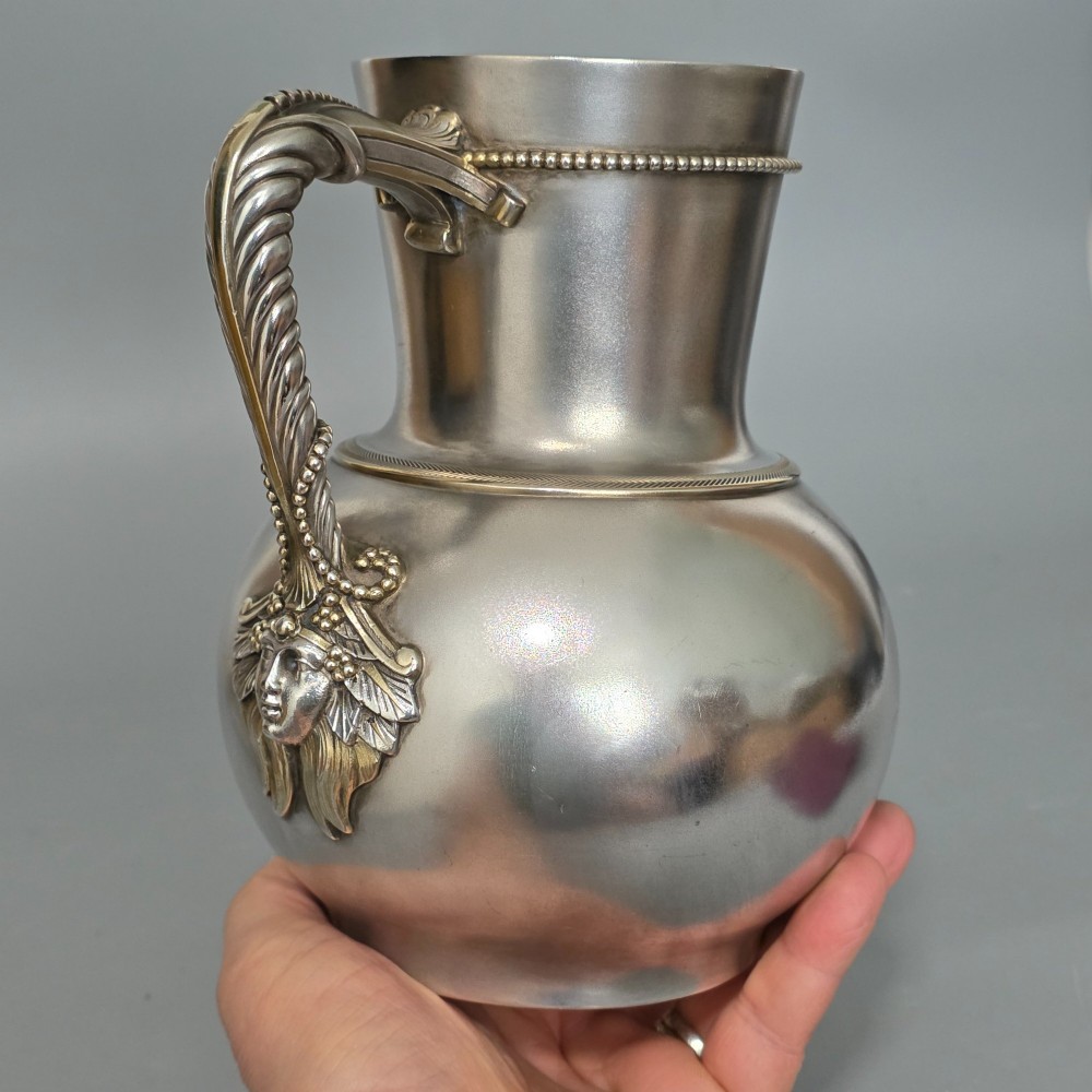 Large Elkington Water Pitcher Antique Victorian Silver Plate c1890 View XII