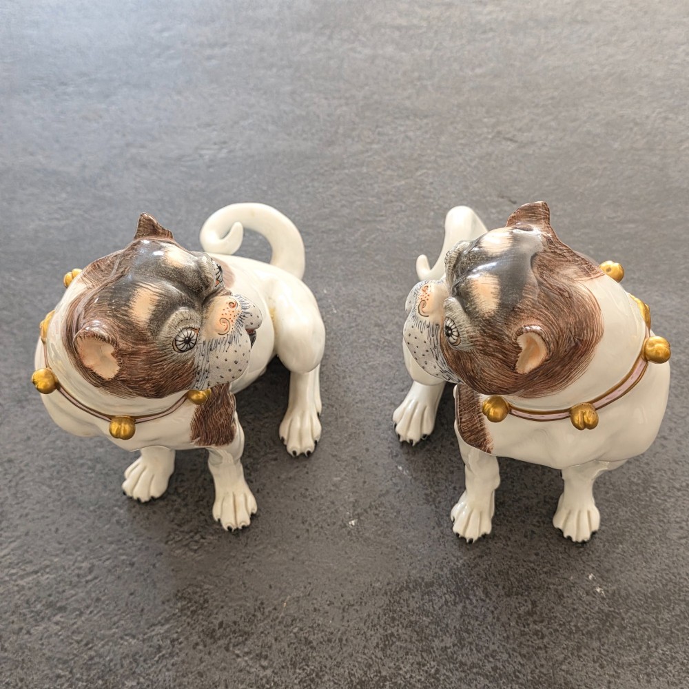 Charming Rare Pair of Dresden Saxon Porcelain Pug Dog Figurines – Male & Female | Early 20th Century View VII