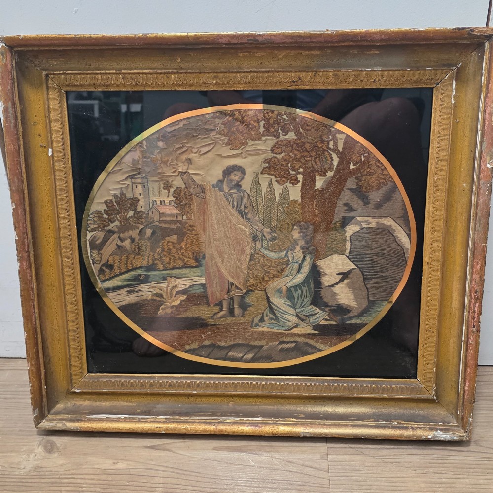Georgian-Era Silk And Needlework Picture
