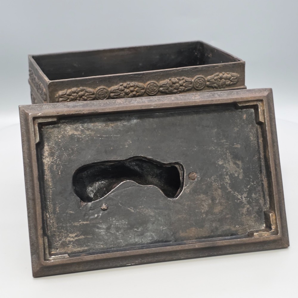 19thc Bronzed Russian Iron Casket, with Mounted Hound View VI