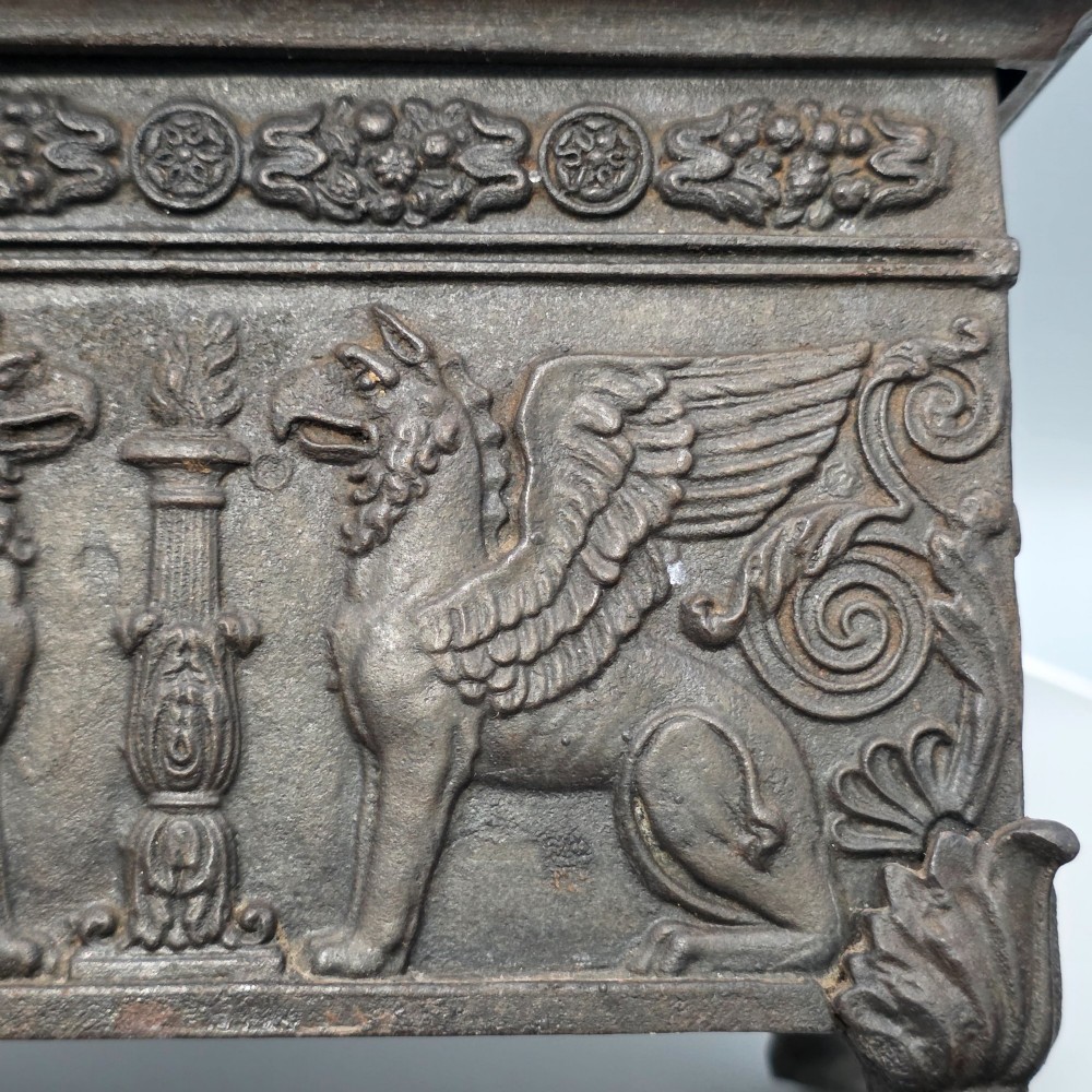 19thc Bronzed Russian Iron Casket, with Mounted Hound View XI