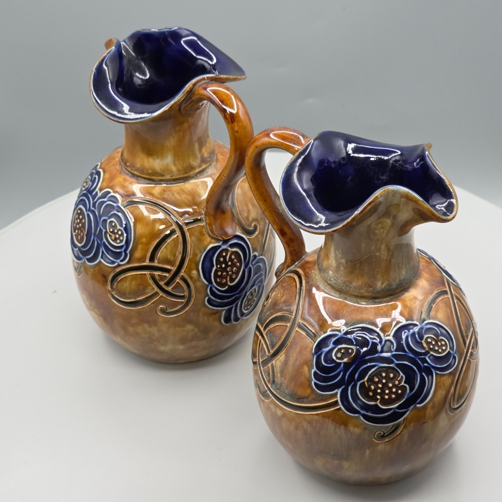 Fine Pair of Royal Doulton Arts & Crafts Jugs c1910