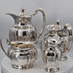 A VERY SUBSTANTIAL FINE FOURPIECE PIECE SOLID SILVER TEA COFFEE SERVICE 1758 G SHEFFIELD 1913