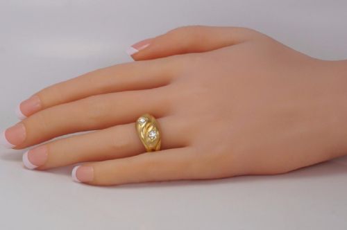 EDWARDIAN 18CT GOLD 05CT OLD MINE CUT DIAMOND SNAKE SERPENT ANTIQUE RING HALLMARKED LONDON 1909 - ADDITIONAL PHOTO 7