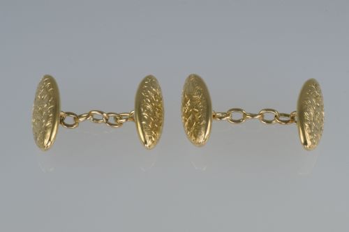 VICTORIAN 18CT GOLD HALLMARKED BIRMINGHAM 1900 ANTIQUE CUFF LINKS IN ORIGINAL BOX - ADDITIONAL PHOTO 2