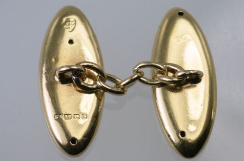 VICTORIAN 18CT GOLD HALLMARKED BIRMINGHAM 1900 ANTIQUE CUFF LINKS IN ORIGINAL BOX - ADDITIONAL PHOTO 3
