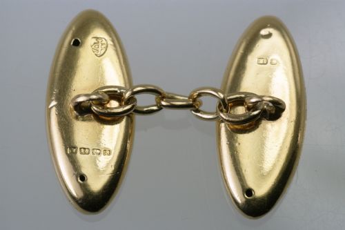 VICTORIAN 18CT GOLD HALLMARKED BIRMINGHAM 1900 ANTIQUE CUFF LINKS IN ORIGINAL BOX - ADDITIONAL PHOTO 4