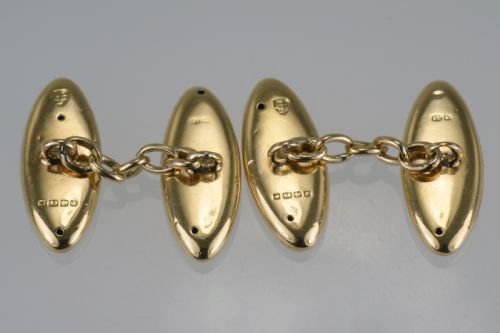 VICTORIAN 18CT GOLD HALLMARKED BIRMINGHAM 1900 ANTIQUE CUFF LINKS IN ORIGINAL BOX - ADDITIONAL PHOTO 5