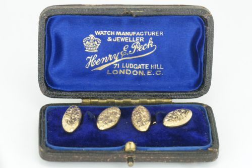 VICTORIAN 18CT GOLD HALLMARKED BIRMINGHAM 1900 ANTIQUE CUFF LINKS IN ORIGINAL BOX - ADDITIONAL PHOTO 6