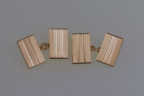 art deco cufflinks 9ct gold hallmarked chester 1939 solid engine turned vintage cuff links - CATEGORY: ANTIQUE JEWELLERY - DATED 1930