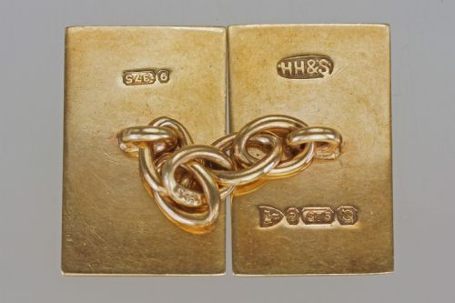 ART DECO CUFFLINKS 9CT GOLD HALLMARKED CHESTER 1939 SOLID ENGINE TURNED VINTAGE CUFF LINKS - ADDITIONAL PHOTO 5