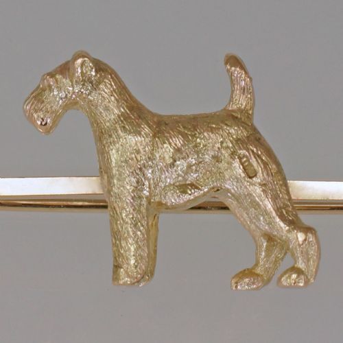 VINTAGE 9CT GOLD AIREDALE TERRIE DOG BROOCH ENGLISH HALLMARKED BIRMINGHAM 1947 - ADDITIONAL PHOTO 1