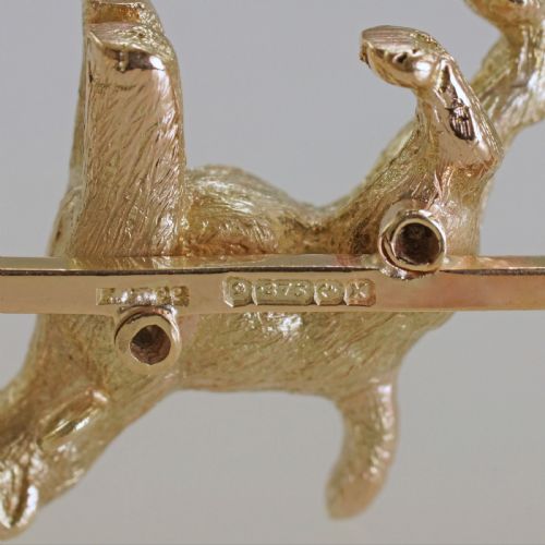 VINTAGE 9CT GOLD AIREDALE TERRIE DOG BROOCH ENGLISH HALLMARKED BIRMINGHAM 1947 - ADDITIONAL PHOTO 5