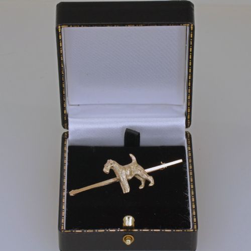 VINTAGE 9CT GOLD AIREDALE TERRIE DOG BROOCH ENGLISH HALLMARKED BIRMINGHAM 1947 - ADDITIONAL PHOTO 6