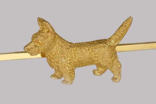 victorian 9ct gold scottie dog bar brooch english antique circa 1900 - CATEGORY: ANTIQUE JEWELLERY - DATED VICTORIAN
