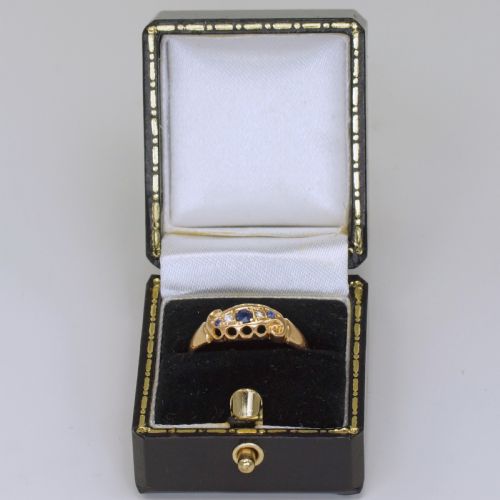 ANTIQUE 18CT GOLD SAPPHIRE ROSE CUT DIAMOND RING HALLMARKED BIRMINGHAM 1911 - ADDITIONAL PHOTO 12