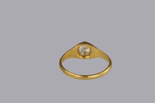ANTIQUE 18CT GOLD 040CT OLD CUT DIAMOND SOLITAIRE VICTORIAN RING WITH CERTIFICATE - ADDITIONAL PHOTO 7