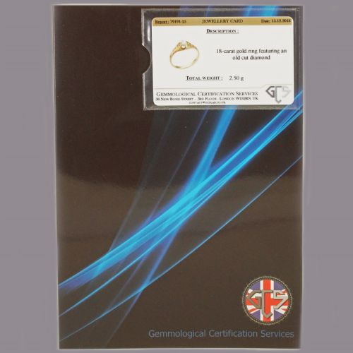 ANTIQUE 18CT GOLD 040CT OLD CUT DIAMOND SOLITAIRE VICTORIAN RING WITH CERTIFICATE - ADDITIONAL PHOTO 9
