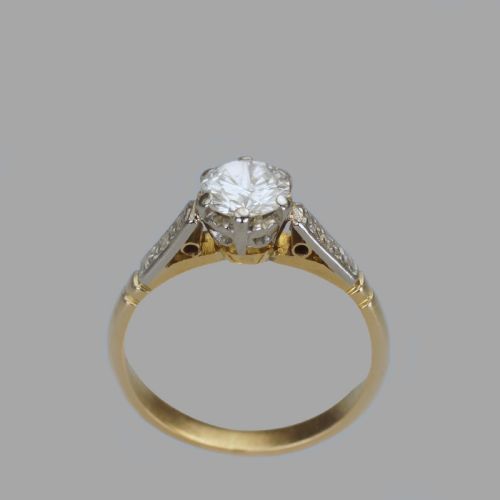VINTAGE 065CT DIAMOND SOLITAIRE 18CT GOLD SINGLE STONE 1920'S ENGAGEMET RING - ADDITIONAL PHOTO 6