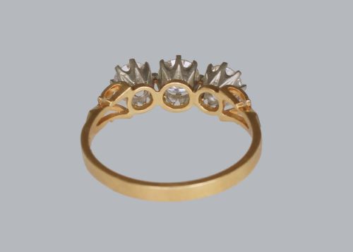 ANTIQUE 100CT DIAMOND 18CT GOLD EDWARDIAN TRILOGY ENGAGEMET RING VINTAGE CA1910 - ADDITIONAL PHOTO 13