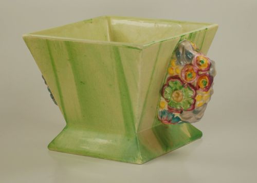 CLARICE CLIFF BIZARRE MY GARDEN VASE WITH FROG RARE POSY HOLDER SUPERB CONDITON - ADDITIONAL PHOTO 3
