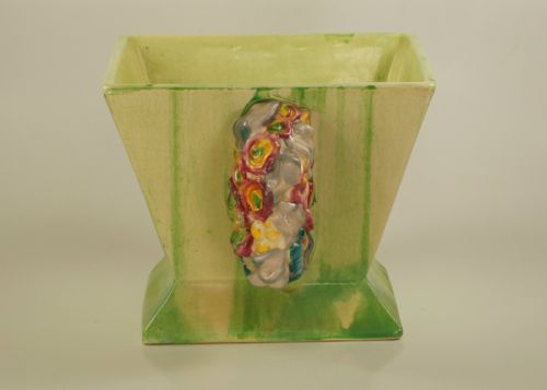 CLARICE CLIFF BIZARRE MY GARDEN VASE WITH FROG RARE POSY HOLDER SUPERB CONDITON - ADDITIONAL PHOTO 5