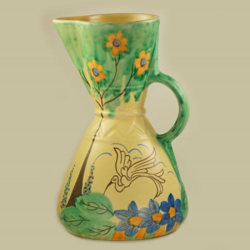 Wade Heath Flaxman Ware Art Deco Rare Hand Painted Jug Superb Condition 9" High