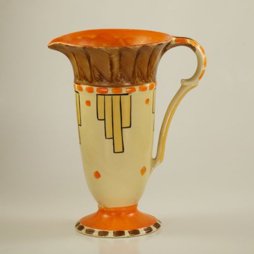 Myott Son & Co Art Deco Trumpet Jug Rare Hand Painted Vase