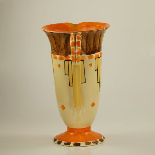 fig 2. Myott Son & Co Art Deco Trumpet Jug Rare Hand Painted Vase