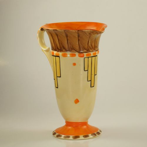 fig 3. Myott Son & Co Art Deco Trumpet Jug Rare Hand Painted Vase