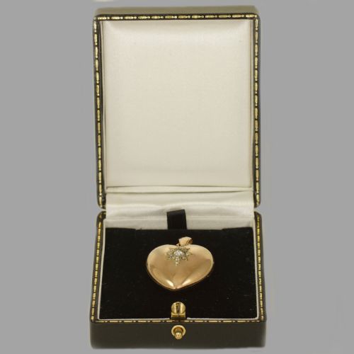 VICTORIAN 15CT GOLD ROSE CUT DIAMOND HEART LOCKET ANTIQUE PHOTO PENDANT CA 1890 - ADDITIONAL PHOTO 9