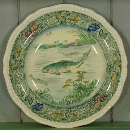 VINTAGE COPELAND SPODE PLATTER 6 PLATES ANTIQUE ENGLISH 1930'S FISH PATTERN - ADDITIONAL PHOTO 3