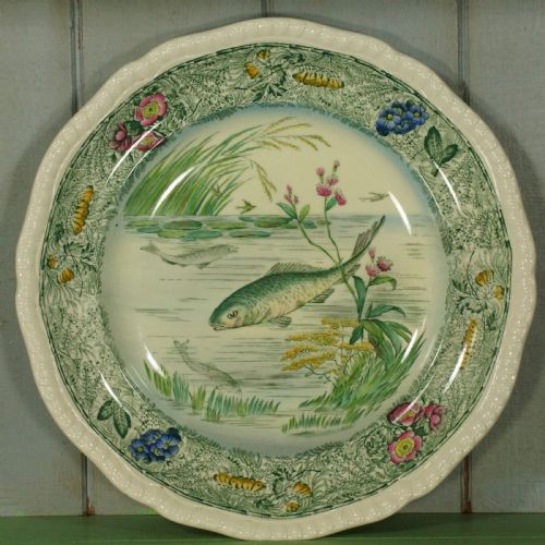 VINTAGE COPELAND SPODE PLATTER 6 PLATES ANTIQUE ENGLISH 1930'S FISH PATTERN - ADDITIONAL PHOTO 7