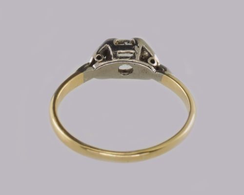 ANTIQUE OLD CUT DIAMOND 18CT GOLD PLAT SOLITAIRE EDWARDIAN ENGAGEMENT RING - ADDITIONAL PHOTO 4