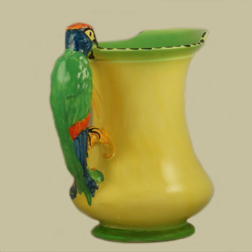 fig 2. Burleigh Ware Parrot Handle Jug Vintage Art Deco Rare Colourway Superb Condition