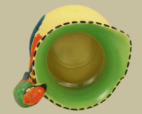 fig 3. Burleigh Ware Parrot Handle Jug Vintage Art Deco Rare Colourway Superb Condition