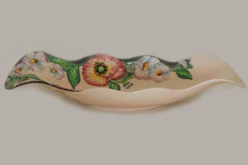CARLTON WARE LARGE POPPY DAISY SALAD DISH 1940'S AUSTRALIAN BOWL 14 LONG - ADDITIONAL PHOTO 4