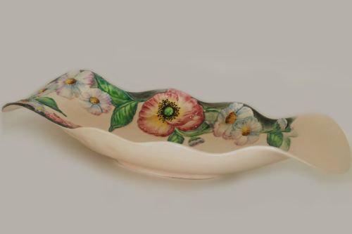 CARLTON WARE LARGE POPPY DAISY SALAD DISH 1940'S AUSTRALIAN BOWL 14 LONG - ADDITIONAL PHOTO 5