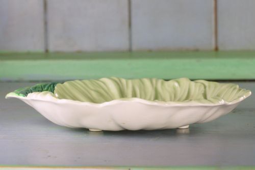 TWO CARLTON WARE RARE GREEN CREAM BUTTERCUP DISHESPLATE DISH BOWL WITH FEET - ADDITIONAL PHOTO 11