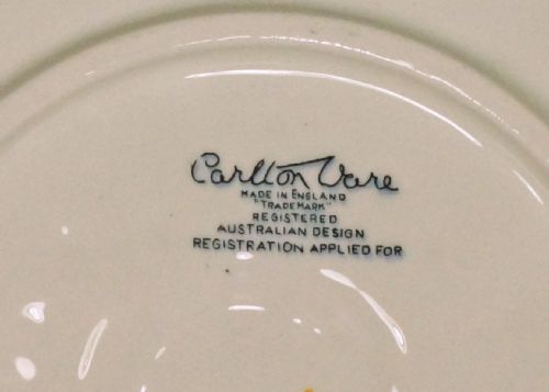 TWO CARLTON WARE YELLOW BUTTERCUP DISHES LARGE 9 MED 7 ART DECO PLATE DISH - ADDITIONAL PHOTO 2